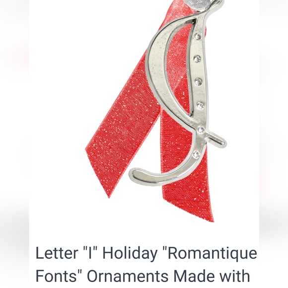 Swarovski crystals Christmas ornament romantic font letter "I" - Picture 3 of 5